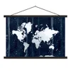MuchoWow® Textilposter Weltkarte - Weiß - Blau 120x80 cm Produktbild-Vorschau 1
