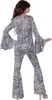 A woman wearing a disco costume, viewed from the back. Produktbild-Vorschau