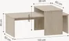 A diagram showing the dimensions of a set of two nesting tables. Produktbild-Vorschau