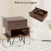 COSTWAY 2er Set Nachttische, Nachtschrank mit Schublade, Produktbild-Vorschau 6