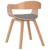 vidaXL Jedálenská stolička Taupe Bent Wood and Fabric Náhľad obrázku produktu 5