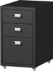 A black three-drawer rolling cabinet on a white background. Podgląd zdjęcia produktu