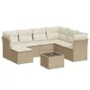 vidaXL 8-tlg. Garten-Sofagarnitur mit Kissen Beige Poly Produktbild-Vorschau 1