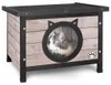 VOUNOT®: Caseta para gatos de madera, con techo de asfalto, Vista previa de la imagen del producto 1