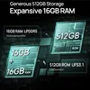 A dark, abstract background with glowing technological elements representing storage and RAM. Produktbild-Vorschau