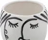 Mauro Ferretti Vase Pot Visage Ø 14x18,2 cm blanc noir Voir les images du produit 2