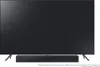 A black television and soundbar are shown against a white background. Voir les images du produit