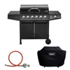TAINO BASIC 6+1 Brenner Gasgrill Abdeckung Set Gasregler Produktbild-Vorschau 1