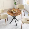 Runder Esstisch Ø80cm, Industrialstil, X-Füße, Küchentisch, Produktbild-Vorschau 7