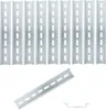 A collection of metal mounting rails with pre-drilled holes, and one rail shown separately at an angle. Produktbild-Vorschau