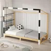 A child's bed designed to look like a soccer goal, set up in a bedroom. Podgląd zdjęcia produktu