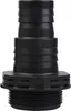 A black plastic plumbing fitting with threaded base and stepped hose barb top. Anteprima dell’immagine prodotto
