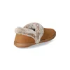 A single brown slipper with faux fur lining is shown from a side-rear angle against a white background. Produktbild-Vorschau