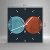 Wanduhr - Quadrat - Glasuhr - Abstraktion Blau Rot - Produktbild-Vorschau 3