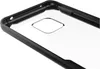 A close-up view of a clear phone case with a black bumper, showing the interior design for a camera module. Produktbild-Vorschau