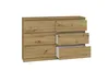 VBChome Kommode mit 6 Schubladen 120 x 30 x 75 cm Eiche Produktbild-Vorschau 2