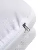 A close-up of a white mattress cover with a zipper. Produktbild-Vorschau