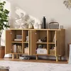 UnboxG Massivholz Sideboard 140x40x80 cm Eiche – 4 Türen Produktbild-Vorschau 9
