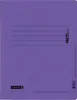 A close-up, top-down view of a violet folder with horizontal lines and text. Voir les images du produit