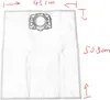 A white vacuum cleaner bag with handwritten measurements indicating its dimensions. Produktbild-Vorschau