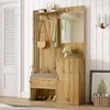 A hallway or entryway furniture set with a mirror, bench, and storage. Produktbild-Vorschau