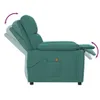 A side view of a dark green fabric massage chair in a reclined position, showing its adjustable backrest and footrest. Náhľad obrázku produktu