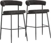2er-Set Barhocker aus grauem Stoff THEA Produktbild-Vorschau 1