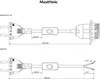 Netzkabel 3 m Eurostecker + Schalter 300 WS C7 weiß offenes Produktbild-Vorschau 4