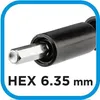 A close-up view of a hex bit extension with text indicating its size. Produktbild-Vorschau