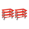 Transportroller für Euroboxen 60x40cm mit Gummiräder rot | Produktbild-Vorschau 3