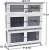 Hasenstall Schnuffi  grau weiss 114 x 42 x 101 cm Produktbild-Vorschau 5