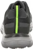 The back view of a gray sneaker with a neon green stripe. Anteprima dell’immagine prodotto