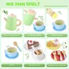 Kinder Geschirr-Set aus Holz, Spielküchen-Zubehör mit Produktbild-Vorschau 4