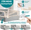 A bed with a safety rail installed, demonstrating its features and operation. Produktbild-Vorschau