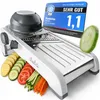 THELVIS Premium Mandoline ist ein verstellbarer Gemüsehobel mit Edelstahl Produktbild-Vorschau