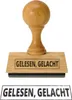 Holzstempel der Serie 'Gelesen, Gelacht', 5 cm breit, 6 cm Produktbild-Vorschau 1