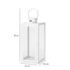 Laterne Weiß Matt 21,5 cm Metall Glas Windlicht Garten Deko Produktbild-Vorschau 4