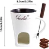 130ml Schokofondue Tasse mit Gabel für Schokolade Käse Produktbild-Vorschau 2