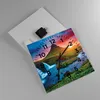 Wanduhr - Quadrat - Glasuhr - Sonnenuntergang Wasserfall Produktbild-Vorschau 2