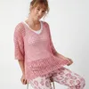 Häkel Shirt Damen Sommer Oberteil Lochstrick 40 42 44 46 Produktbild-Vorschau 4