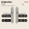 Two door handles are displayed with descriptive text and icons highlighting features. Produktbild-Vorschau