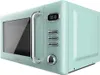 A mint green retro-style microwave oven is shown from a three-quarter side view against a white background. Náhľad obrázku produktu