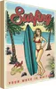 vianmo Holzschild 40x30 cm Pin Up Surfing Girl Sommer Party Produktbild-Vorschau 1