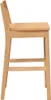A side view of a wooden bar stool against a white background. Podgląd zdjęcia produktu