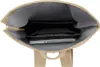 The inside of a beige backpack is shown, with a laptop and other items inside. Produktbild-Vorschau