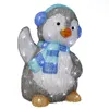 LED Pinguin mit Schal und Ohrenwärmer - Acrylfigur - 70 kaltweiße LED - H: 46cm - Timer - Außentrafo Produktbild-Vorschau