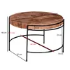 WOHNLING Couchtisch 62x40x62 cm Sofatisch Akazie Massivholz Produktbild-Vorschau 3