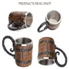 Handgefertigter Bierkrug aus Holzfässern, eimerförmiges Produktbild-Vorschau 3