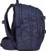 Side view of a blue denim backpack. Voir les images du produit