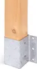 A close-up shot of a wooden post secured in a metal bracket, isolated on a white background. Náhled obrázku produktu